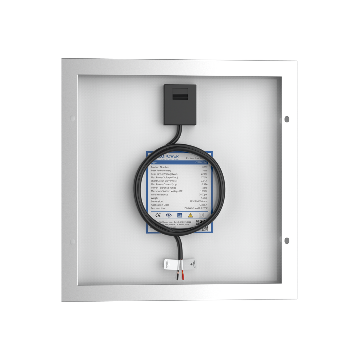 10 Watt 12 Volt Monocrystalline Solar Panel