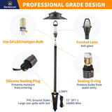 Gardenreet Brass Low Voltage Pathway Lights, 12V Outdoor LED Landscape Path Lights(Double Hat) for Walkway Driveway Garden Patio (2405)