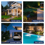 Gardenreet Brass Low Voltage Pathway Lights, 12V Outdoor LED Landscape Path Lights(Premium Flat Hat) for Walkway Driveway Garden Yard (2403)