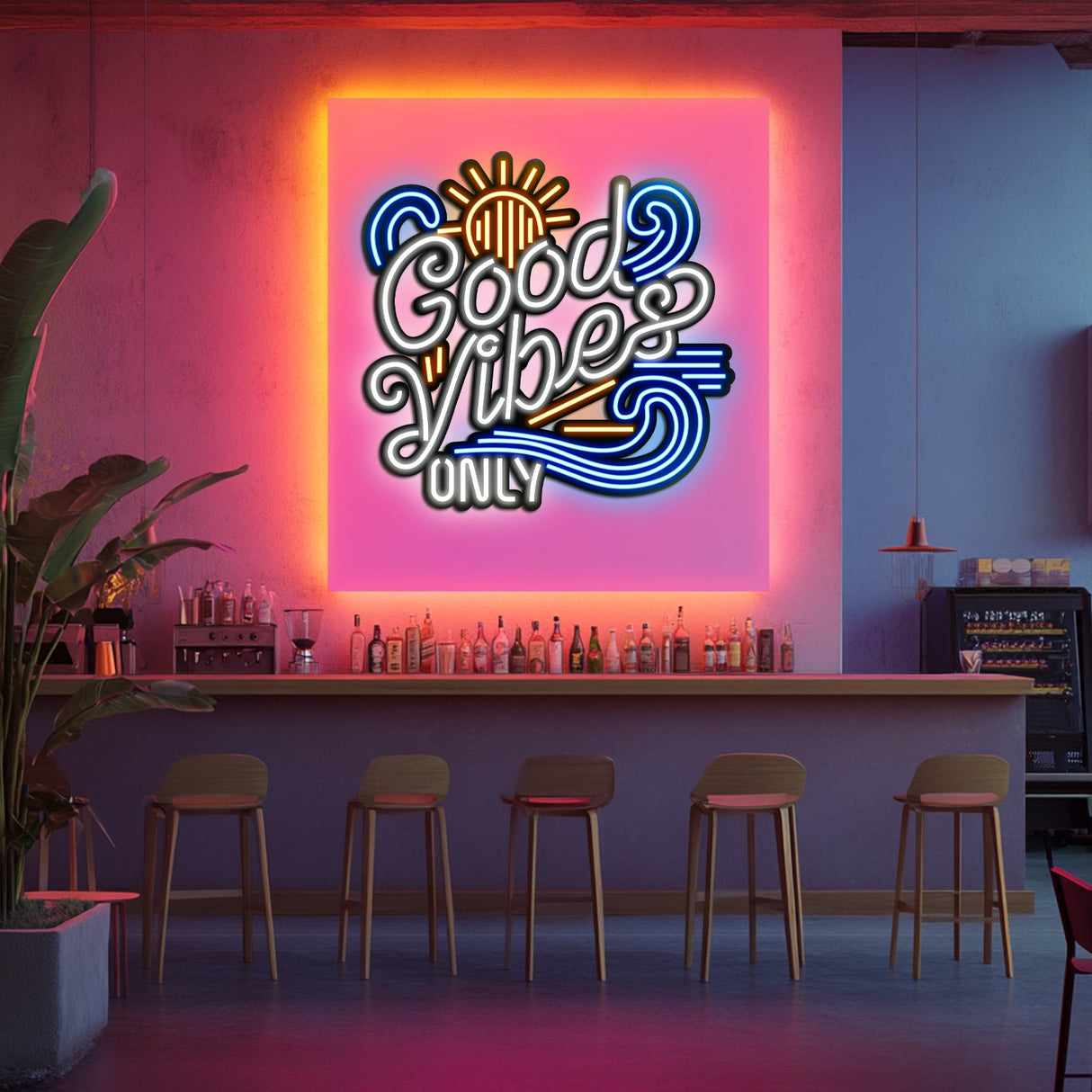 Good Vibes Only LED Neon Sign – Custom Metal Wall Art for Home, Office & Events (LN0086)