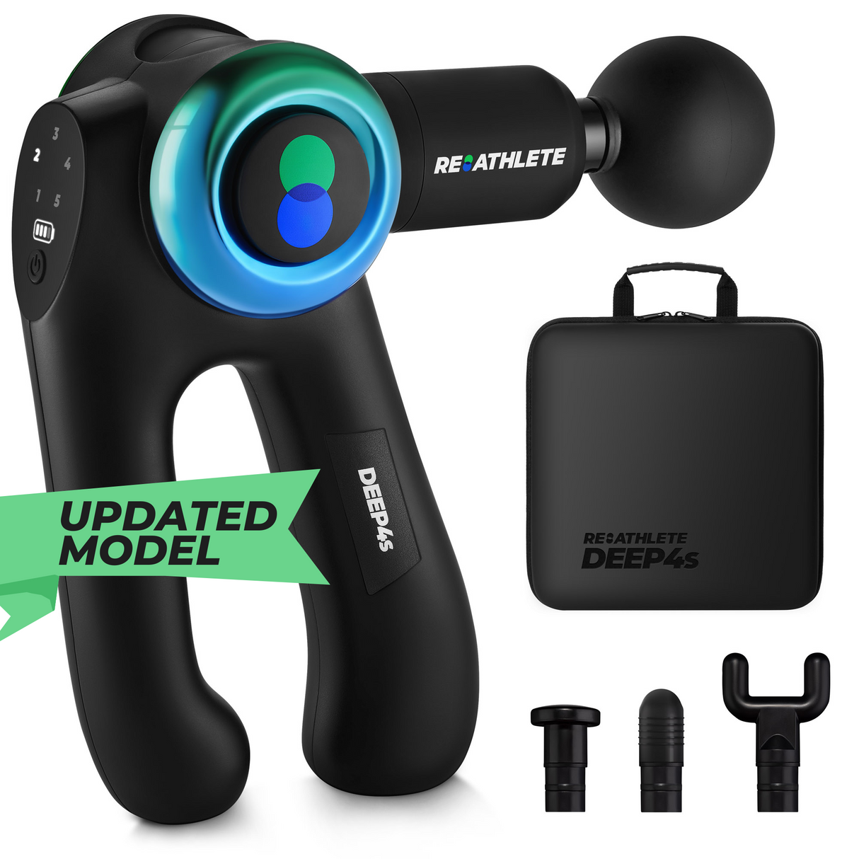 DEEP4s Percussion Massage Gun – Deep Tissue Handheld Massager for Pain Relief, Muscle Recovery & Knot Release