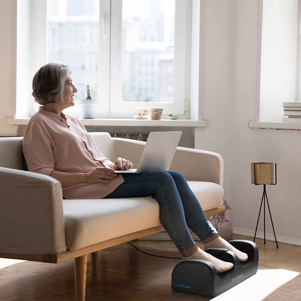 Foottopia Foot Massager with Heat & Vibration – Portable Electric Foot Therapy Machine with 3 Intensity Settings for Pain Relief & Circulation