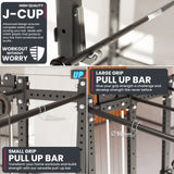 Synergee 2300 Series Power Cage with Synchronized Cable Crossovers – Dual 80lb Stacks, Adjustable Pulleys, and Multi-Grip Pull-Up Bars