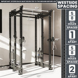 Synergee 2300 Series Power Cage with Synchronized Cable Crossovers – Dual 80lb Stacks, Adjustable Pulleys, and Multi-Grip Pull-Up Bars