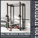 Synergee 2300 Series Power Cage with Synchronized Cable Crossovers – Dual 80lb Stacks, Adjustable Pulleys, and Multi-Grip Pull-Up Bars