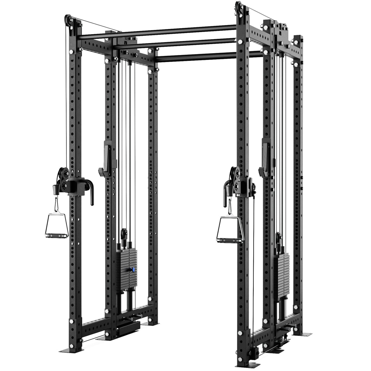 Synergee 2300 Series Power Cage with Synchronized Cable Crossovers – Dual 80lb Stacks, Adjustable Pulleys, and Multi-Grip Pull-Up Bars