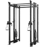 Synergee 2300 Series Power Cage with Synchronized Cable Crossovers – Dual 80lb Stacks, Adjustable Pulleys, and Multi-Grip Pull-Up Bars