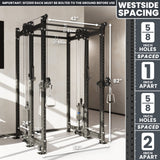 Synergee 2300 Series Power Cage with Synchronized Cable Crossovers – Dual 80lb Stacks, Adjustable Pulleys, and Multi-Grip Pull-Up Bars