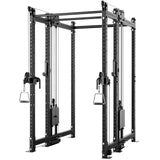 Synergee 2300 Series Power Cage with Synchronized Cable Crossovers – Dual 80lb Stacks, Adjustable Pulleys, and Multi-Grip Pull-Up Bars