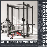 Synergee 2300 Series Power Cage with Synchronized Cable Crossovers – Dual 80lb Stacks, Adjustable Pulleys, and Multi-Grip Pull-Up Bars