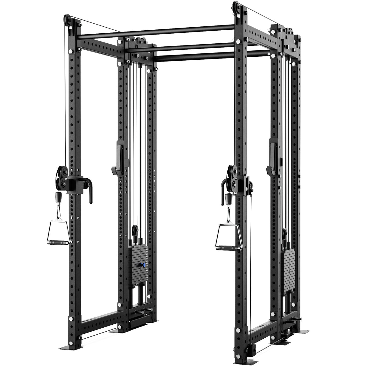Synergee 2300 Series Power Cage with Synchronized Cable Crossovers – Dual 80lb Stacks, Adjustable Pulleys, and Multi-Grip Pull-Up Bars