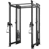 Synergee 2300 Series Power Cage with Synchronized Cable Crossovers – Dual 80lb Stacks, Adjustable Pulleys, and Multi-Grip Pull-Up Bars