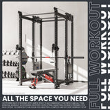 Synergee 2300 Series Power Cage with Synchronized Cable Crossovers – Dual 80lb Stacks, Adjustable Pulleys, and Multi-Grip Pull-Up Bars