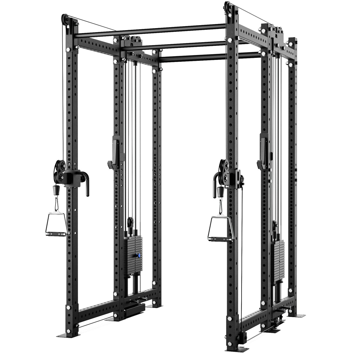 Synergee 2300 Series Power Cage with Synchronized Cable Crossovers – Dual 80lb Stacks, Adjustable Pulleys, and Multi-Grip Pull-Up Bars