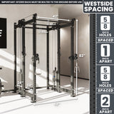 Synergee 2300 Series Power Cage with Synchronized Cable Crossovers – Dual 80lb Stacks, Adjustable Pulleys, and Multi-Grip Pull-Up Bars