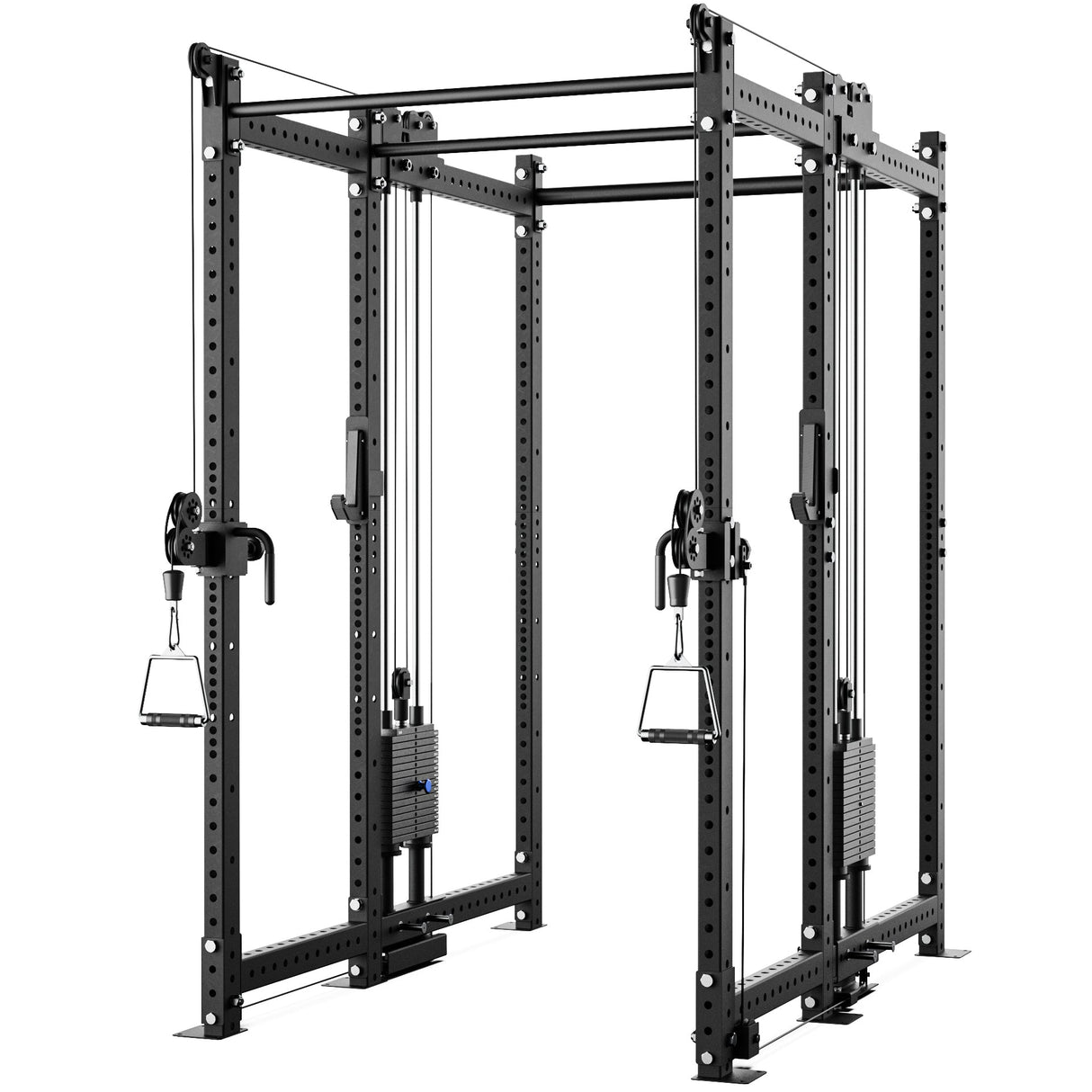 Synergee 2300 Series Power Cage with Synchronized Cable Crossovers – Dual 80lb Stacks, Adjustable Pulleys, and Multi-Grip Pull-Up Bars