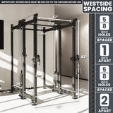 Synergee 2300 Series Power Cage with Synchronized Cable Crossovers – Dual 80lb Stacks, Adjustable Pulleys, and Multi-Grip Pull-Up Bars