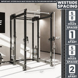 Synergee 2300 Series Power Cage with Synchronized Cable Crossovers – Dual 80lb Stacks, Adjustable Pulleys, and Multi-Grip Pull-Up Bars