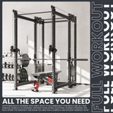 Synergee 2300 Series Power Cage with Synchronized Cable Crossovers – Dual 80lb Stacks, Adjustable Pulleys, and Multi-Grip Pull-Up Bars