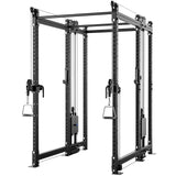 Synergee 2300 Series Power Cage with Synchronized Cable Crossovers – Dual 80lb Stacks, Adjustable Pulleys, and Multi-Grip Pull-Up Bars