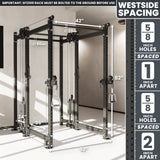 Synergee 2300 Series Power Cage with Synchronized Cable Crossovers – Dual 80lb Stacks, Adjustable Pulleys, and Multi-Grip Pull-Up Bars