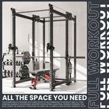 Synergee 2300 Series Power Cage with Synchronized Cable Crossovers – Dual 80lb Stacks, Adjustable Pulleys, and Multi-Grip Pull-Up Bars