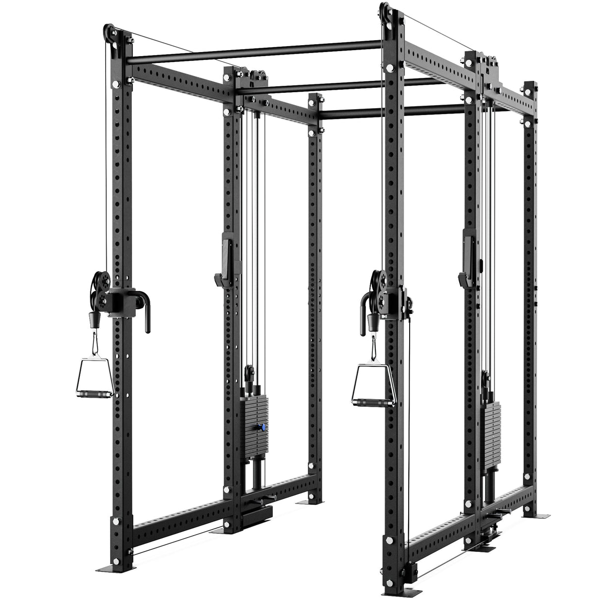 Synergee 2300 Series Power Cage with Synchronized Cable Crossovers – Dual 80lb Stacks, Adjustable Pulleys, and Multi-Grip Pull-Up Bars