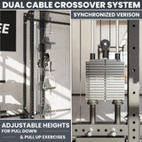 Synergee 2300 Series Power Cage with Smith Machine & Dual 80 lb Cable Crossovers – Full Body Workout Station for Home & Commercial Gyms