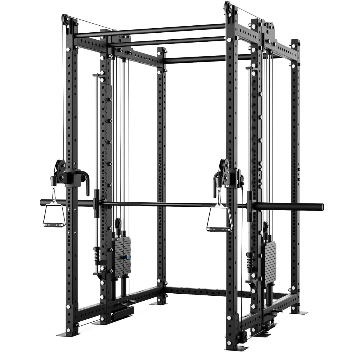 Synergee 2300 Series Power Cage with Smith Machine & Dual 80 lb Cable Crossovers – Full Body Workout Station for Home & Commercial Gyms