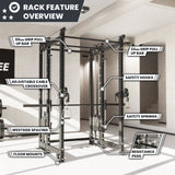 Synergee 2300 Series Power Cage with Smith Machine & Dual 80 lb Cable Crossovers – Full Body Workout Station for Home & Commercial Gyms