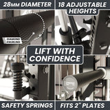 Synergee 2300 Series Power Cage with Smith Machine – Heavy-Duty Home Gym Rack with Multi-Grip Pull-Up Bars & Safety J-Cups