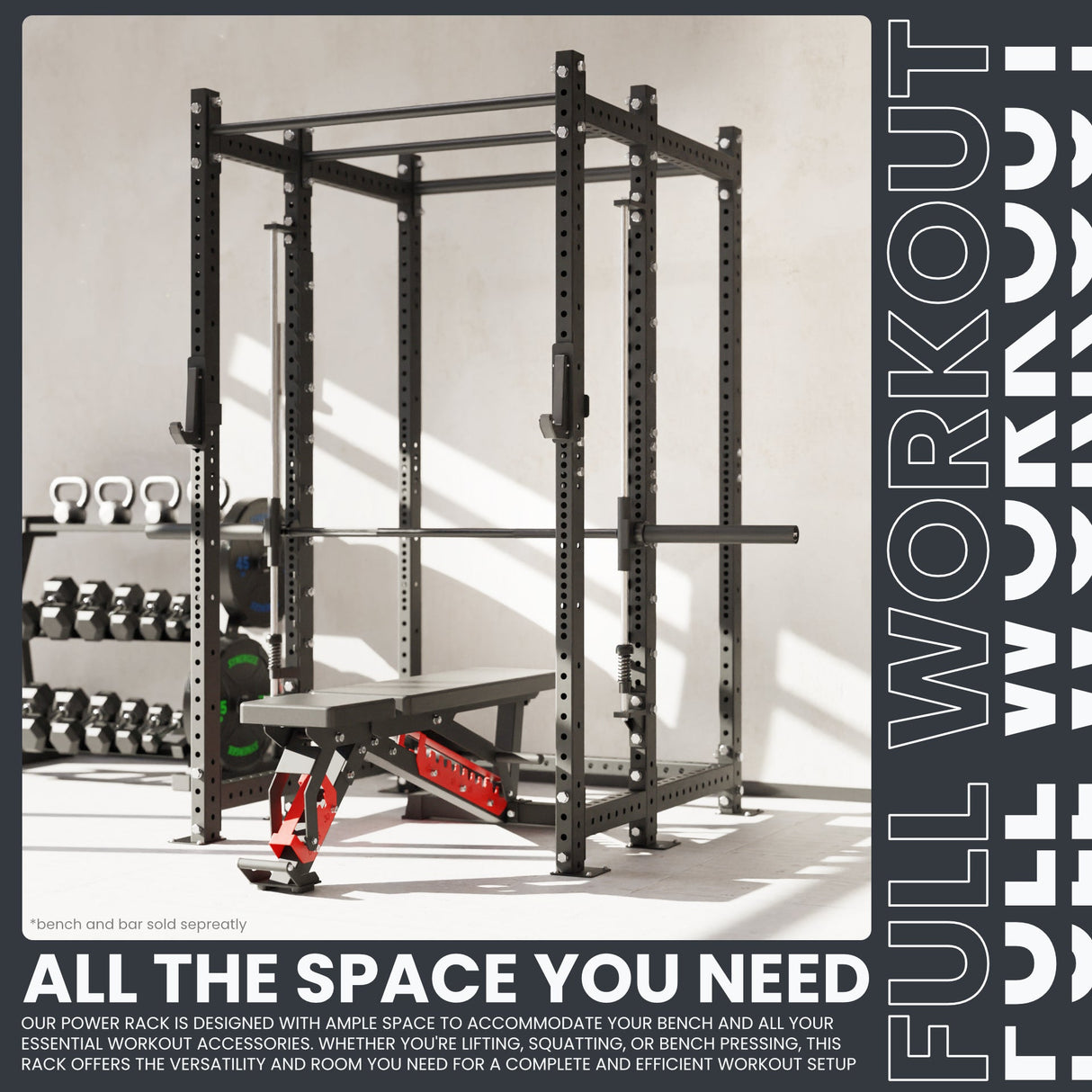Synergee 2300 Series Power Cage with Smith Machine – Heavy-Duty Home Gym Rack with Multi-Grip Pull-Up Bars & Safety J-Cups