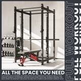 Synergee 2300 Series Power Cage with Smith Machine – Heavy-Duty Home Gym Rack with Multi-Grip Pull-Up Bars & Safety J-Cups