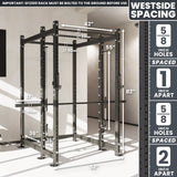 Synergee 2300 Series Power Cage with Smith Machine – Heavy-Duty Home Gym Rack with Multi-Grip Pull-Up Bars & Safety J-Cups