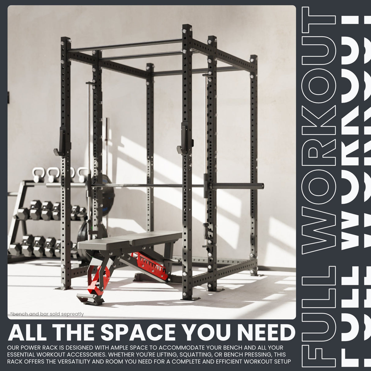 Synergee 2300 Series Power Cage with Smith Machine – Heavy-Duty Home Gym Rack with Multi-Grip Pull-Up Bars & Safety J-Cups