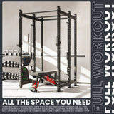 Synergee 2300 Series Power Cage with Smith Machine – Heavy-Duty Home Gym Rack with Multi-Grip Pull-Up Bars & Safety J-Cups