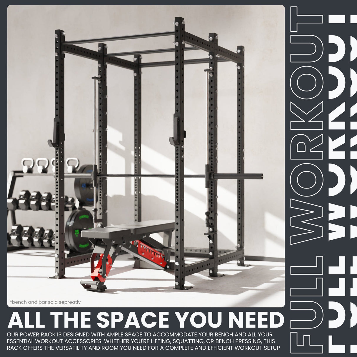 Synergee 2300 Series Power Cage with Smith Machine – Heavy-Duty Home Gym Rack with Multi-Grip Pull-Up Bars & Safety J-Cups