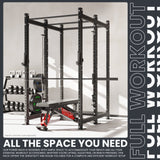 Synergee 2300 Series Power Cage with Smith Machine – Heavy-Duty Home Gym Rack with Multi-Grip Pull-Up Bars & Safety J-Cups