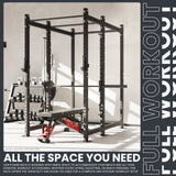 Synergee 2300 Series Power Cage with Smith Machine – Heavy-Duty Home Gym Rack with Multi-Grip Pull-Up Bars & Safety J-Cups