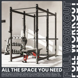 Synergee 2300 Series Power Cage with Smith Machine – Heavy-Duty Home Gym Rack with Multi-Grip Pull-Up Bars & Safety J-Cups