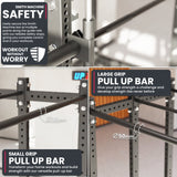 Synergee 2300 Series Power Cage with Smith Machine – Heavy-Duty Home Gym Rack with Multi-Grip Pull-Up Bars & Safety J-Cups