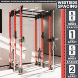 Synergee 2300 Series Power Cage with Synchronized Cable Crossovers – Dual 80lb Stacks, Adjustable Pulleys, and Multi-Grip Pull-Up Bars