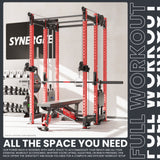 Synergee 2300 Series Power Cage with Synchronized Cable Crossovers – Dual 80lb Stacks, Adjustable Pulleys, and Multi-Grip Pull-Up Bars