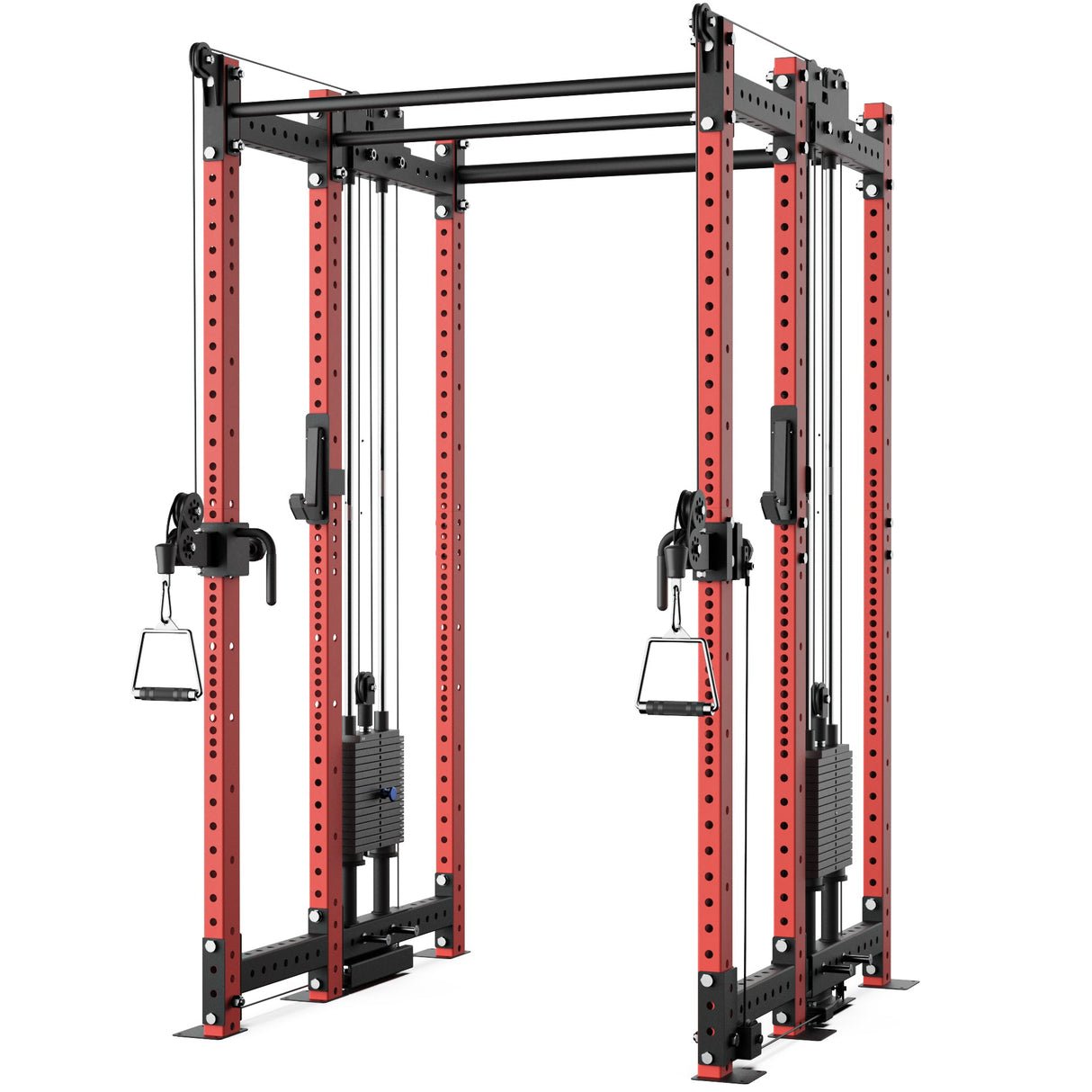 Synergee 2300 Series Power Cage with Synchronized Cable Crossovers – Dual 80lb Stacks, Adjustable Pulleys, and Multi-Grip Pull-Up Bars