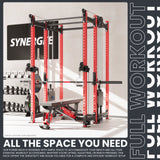 Synergee 2300 Series Power Cage with Synchronized Cable Crossovers – Dual 80lb Stacks, Adjustable Pulleys, and Multi-Grip Pull-Up Bars