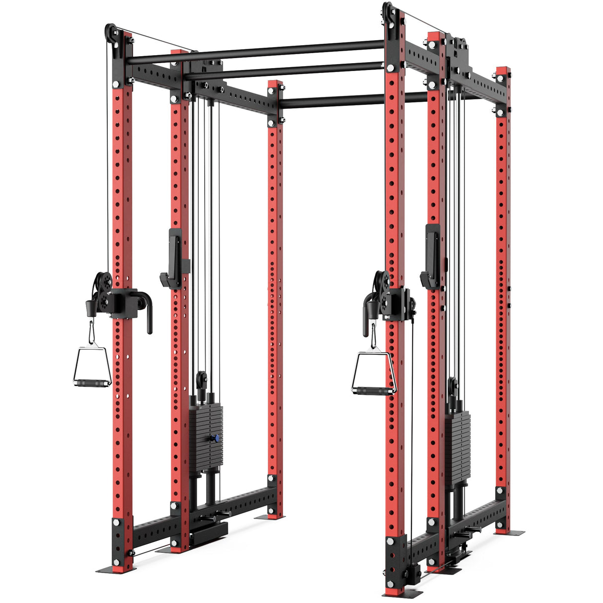 Synergee 2300 Series Power Cage with Synchronized Cable Crossovers – Dual 80lb Stacks, Adjustable Pulleys, and Multi-Grip Pull-Up Bars