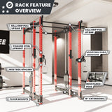 Synergee 2300 Series Power Cage with Synchronized Cable Crossovers – Dual 80lb Stacks, Adjustable Pulleys, and Multi-Grip Pull-Up Bars