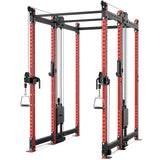 Synergee 2300 Series Power Cage with Synchronized Cable Crossovers – Dual 80lb Stacks, Adjustable Pulleys, and Multi-Grip Pull-Up Bars