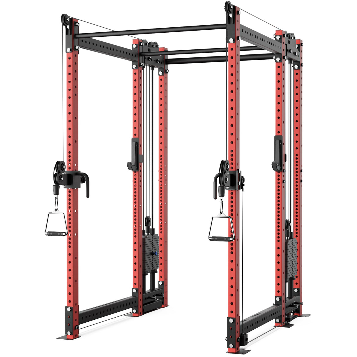 Synergee 2300 Series Power Cage with Synchronized Cable Crossovers – Dual 80lb Stacks, Adjustable Pulleys, and Multi-Grip Pull-Up Bars