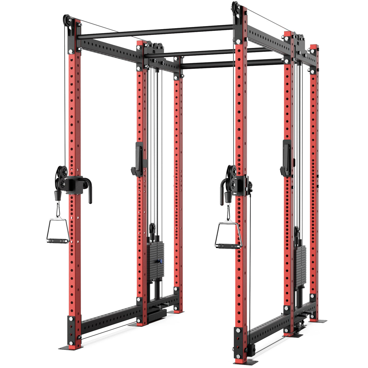 Synergee 2300 Series Power Cage with Synchronized Cable Crossovers – Dual 80lb Stacks, Adjustable Pulleys, and Multi-Grip Pull-Up Bars
